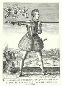 Henry Frederick, Príncipe de Gales, filho mais velho do Rei James I de Inglaterra (gravura) de German School