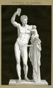 Hermes e o Infante Dionysos atribuído a Praxiteles c.1895 (cromolitografia a cores) de German School