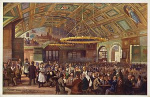 Hofbrauhaus, Munique (litografia a cores) de German School