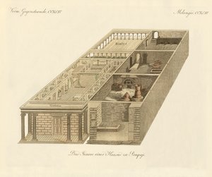 Casa do Panza em Pompeia (gravura a cores) de German School