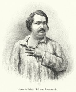 Honore de Balzac, romancista e dramaturgo francês (litho) de German School
