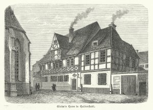 Casa do poeta Johann Wilhelm Ludwig Gleim, Halberstadt, Alemanha (gravura) de German School