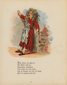 Ilustração para Die Struwwel-Liese (litografia a cores) de German School