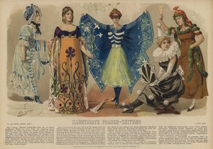 Ilustração para a revista Illustrirte Frauen-Zeitung (litografia a cores) de German School