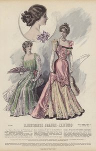 Ilustração para Illustrirte Frauen-Zeitung (cor litho) de German School