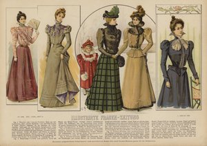 Ilustração para Illustrirte Frauen-Zeitung (cor litho) de German School
