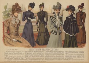 Ilustração para Illustrirte Frauen-Zeitung (cor litho) de German School