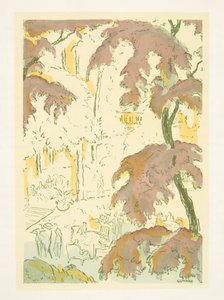 Ilustração de Styl, pub.1922 (gravura em pochoir) de German School