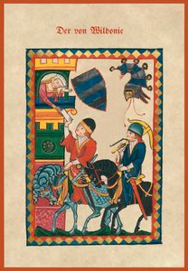 Ilustração de um cancioneiro medieval de German School