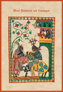 Ilustração de um cancioneiro medieval de German School