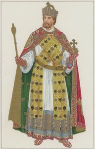 Regalia Imperial dos Santos Imperadores Romanos (cor litho) de German School