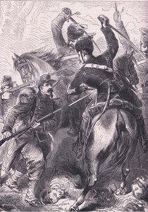 Na Batalha de Dreux, Cassell History of the War between France and Germany publicado por Cassell and Company Limited, c.1890 (litho) de German School