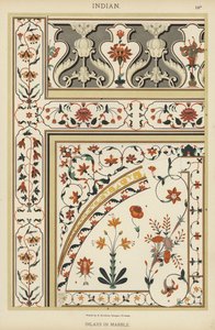 Indiano, Inlays em mármore (cor litho) de German School