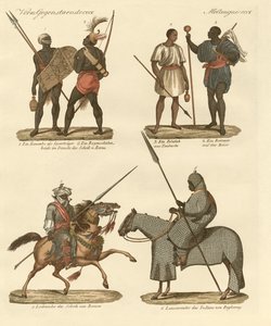 Habitantes do Sudão (gravura colorida) de German School