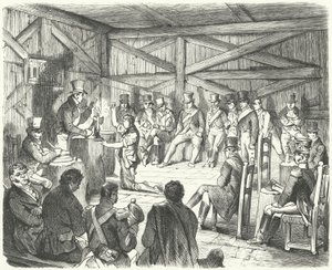 Iniciação de um novo membro num grupo da Carbonari, rede de sociedades secretas revolucionárias na Itália de German School