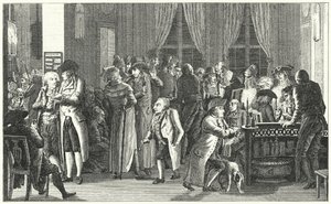 Interior da cafetaria Richter em Leipzig, c1800 (gravura) de German School