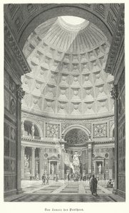 Interior do Panteão, Roma (gravura) de German School