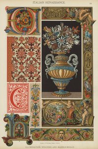 Renascença Italiana, Iluminação, Tecelagem e Mármore-Mosaico (cor litho) de German School