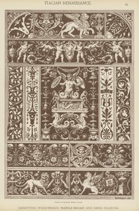Renascença Italiana, Esgrafitos, Madeira-Mosaico, Mármore-Mosaico e Basso Relievos (cor litho) de German School