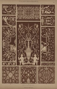 Renascença Italiana, Madeira-Mosaico (cor litho) de German School