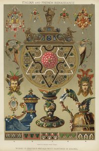 Renascença Italiana e Francesa, Obras em Pinturas Witt de Metais Preciosos em Esmalte (cor litho) de German School
