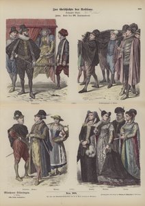 Fatos italianos, finais do século XVI (gravura colorida) de German School