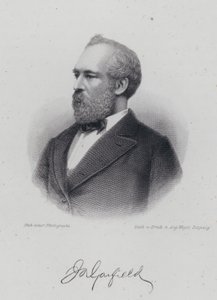 James A Garfield, político americano e 20º presidente dos Estados Unidos (gravura) de German School