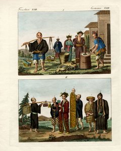 Vestidos japoneses (gravação a cores) de German School