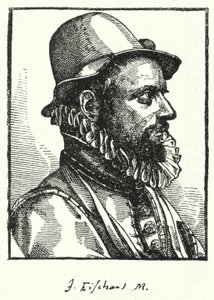 Johann Baptist Fischart, satirista alemão (gravura) de German School
