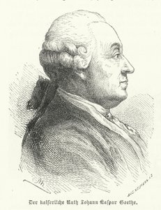 Johann Caspar Goethe, pai do autor alemão Johann Wolfgang von Goethe (gravura) de German School