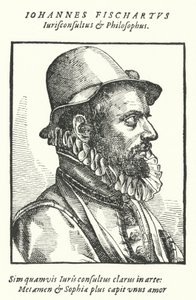 Johann Fischart, satirista e publicitário alemão (gravura) de German School