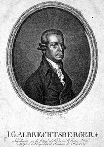 Johann Georg Albrechtsberger (1736-1809) gravado por C.F. Riedel de German School