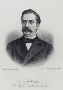 Karl Heinrich von Boetticher, político alemão e Vice-Chanceler (gravura) de German School