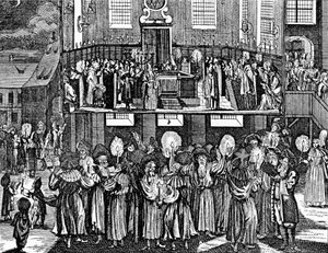 Kiddush Levana por Georg Puschner do Cerimonial Judeu de Kirchner, 1726 de German School