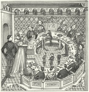 O Rei Artur e a Mesa Redonda (gravura) de German School