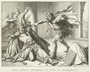 Rei Phillip assassinado por Otto de Wittelsbach de German School