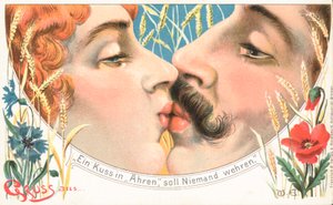 Beijo (litografia a cores) de German School