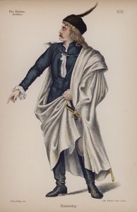 Kosinsky, de Die Rauber (Os Assaltantes) de Friedrich Schiller (cor litho) de German School