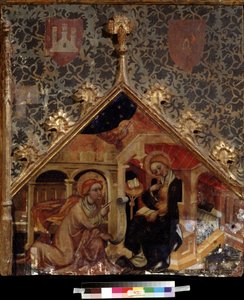 "A Anunciação" Pintura de blocos de madeira alemães do século XV Museu Pushkin, Moscovo de German School