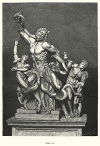 Laocoon and His Sons, antiga escultura grega ou romana escavada em Roma em 1506 (gravura) de German School