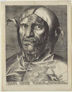 Cabeça grande de um bobo da corte, c.1600 de German School