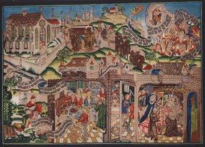 Tapeçaria Lazarus, Basileia, c.1500 (litografia a cores) de German School