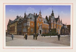Leipzig, casa do livreiro (litografia a cores) de German School