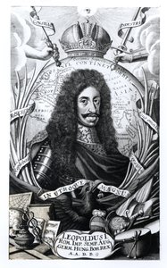 Leopold I (1640-1705), rei da Hungria e imperador do Sacro Império Romano, gravado por Philipp Kilian (1628-1693) de German School