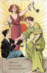 Liberdade, igualdade, fraternidade (cor litho) de German School