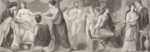 A vida na Roma Antiga. Ilustração para Bilder-Atlas (gravura) de German School