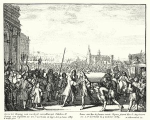 Luís XIV da França dá as boas-vindas a Tiago II da Inglaterra no exílio de German School