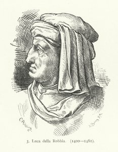 Luca della Robbia, escultor da Renascença Italiana (gravura) de German School