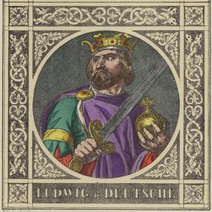 Ludwig D Deutsche, 840-876 (gravação a cores) de German School