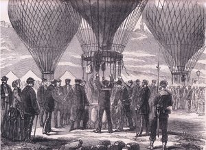 M Gambetta começando para Tours, Cassells História da Guerra entre a França e a Alemanha publicado por Cassell and Company Limited, c.1890 (litho) de German School